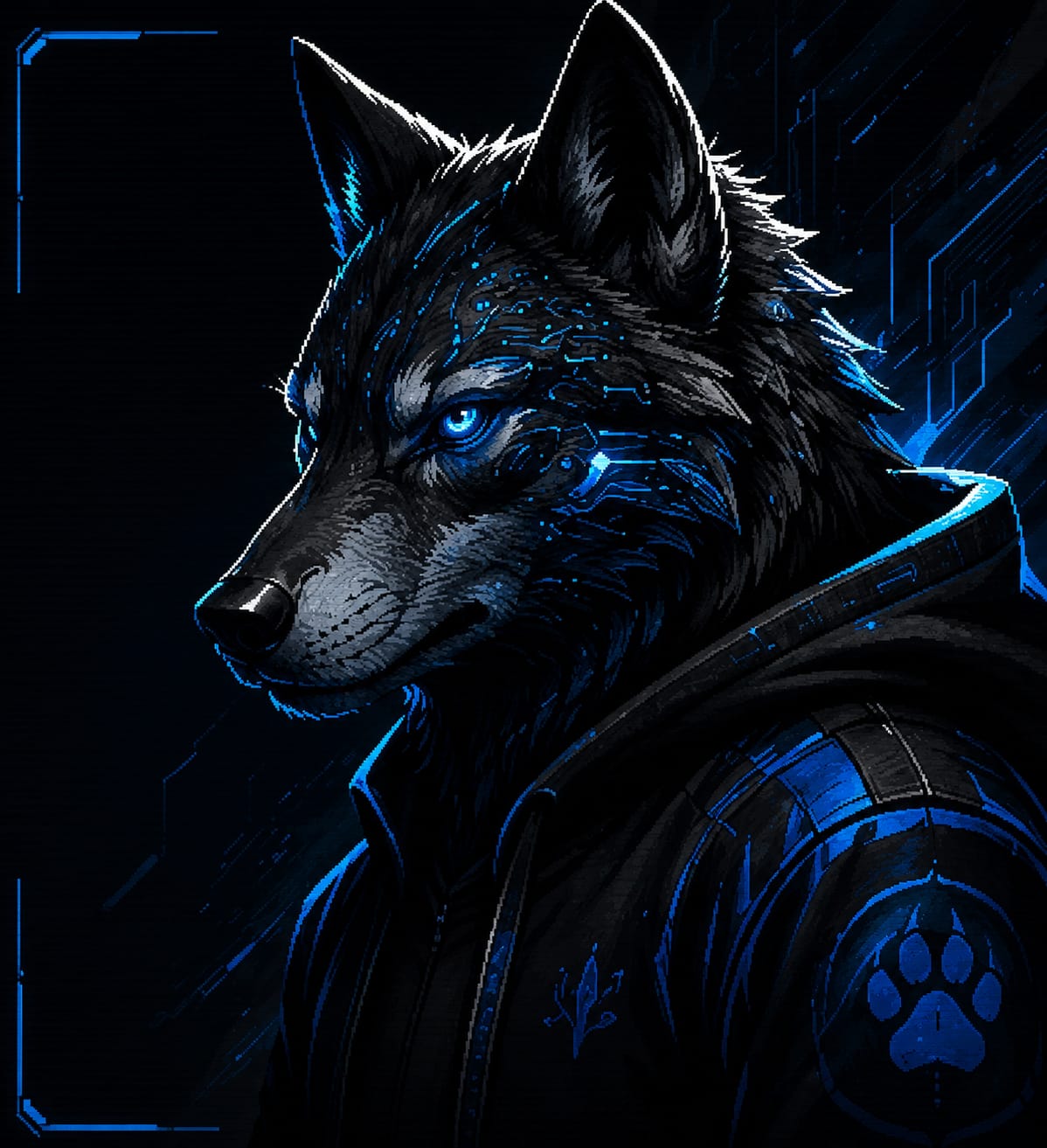 Mascote Lobo Cyber